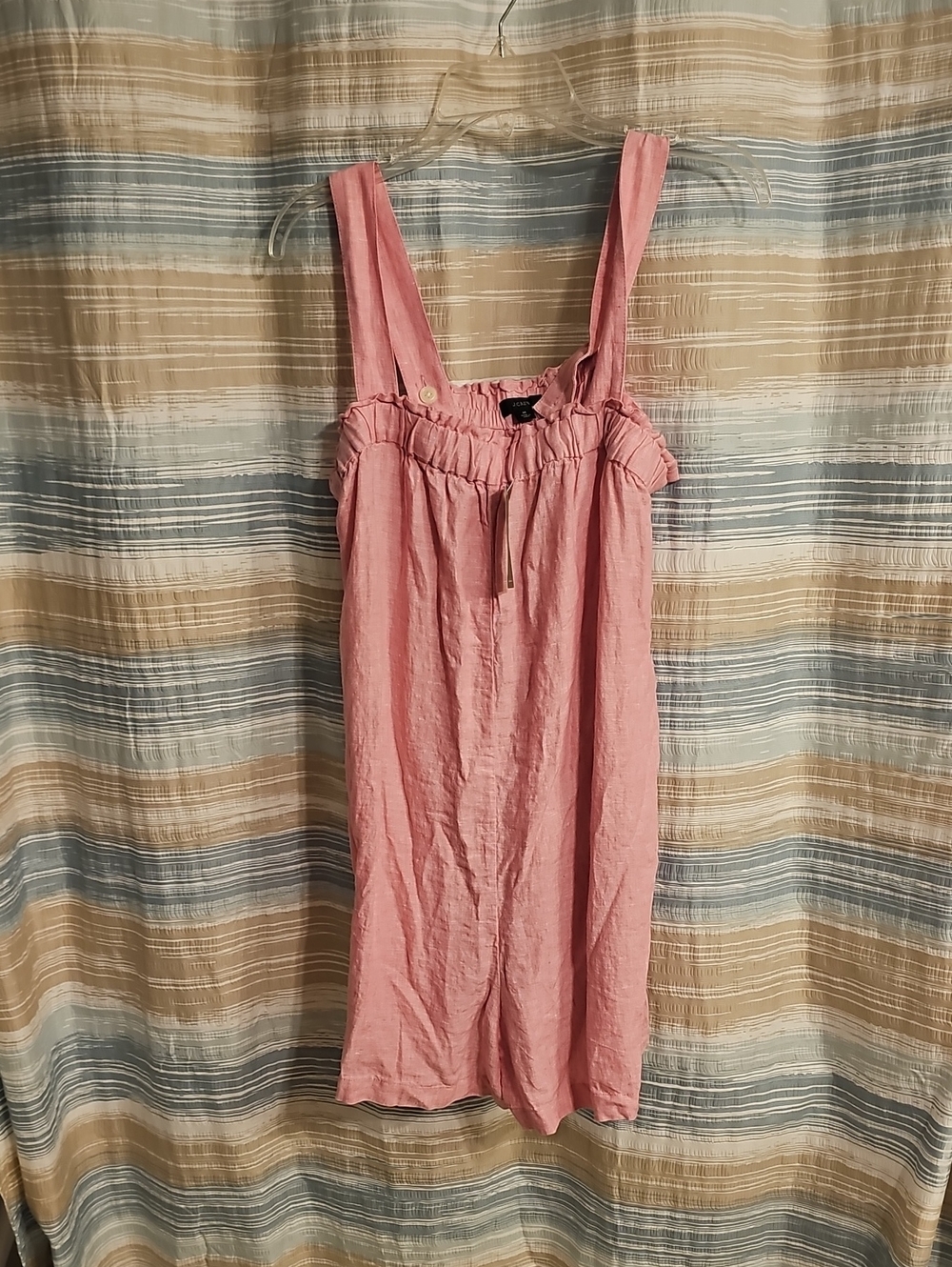 J Crew Pink Sleeveless Linen Short Romper